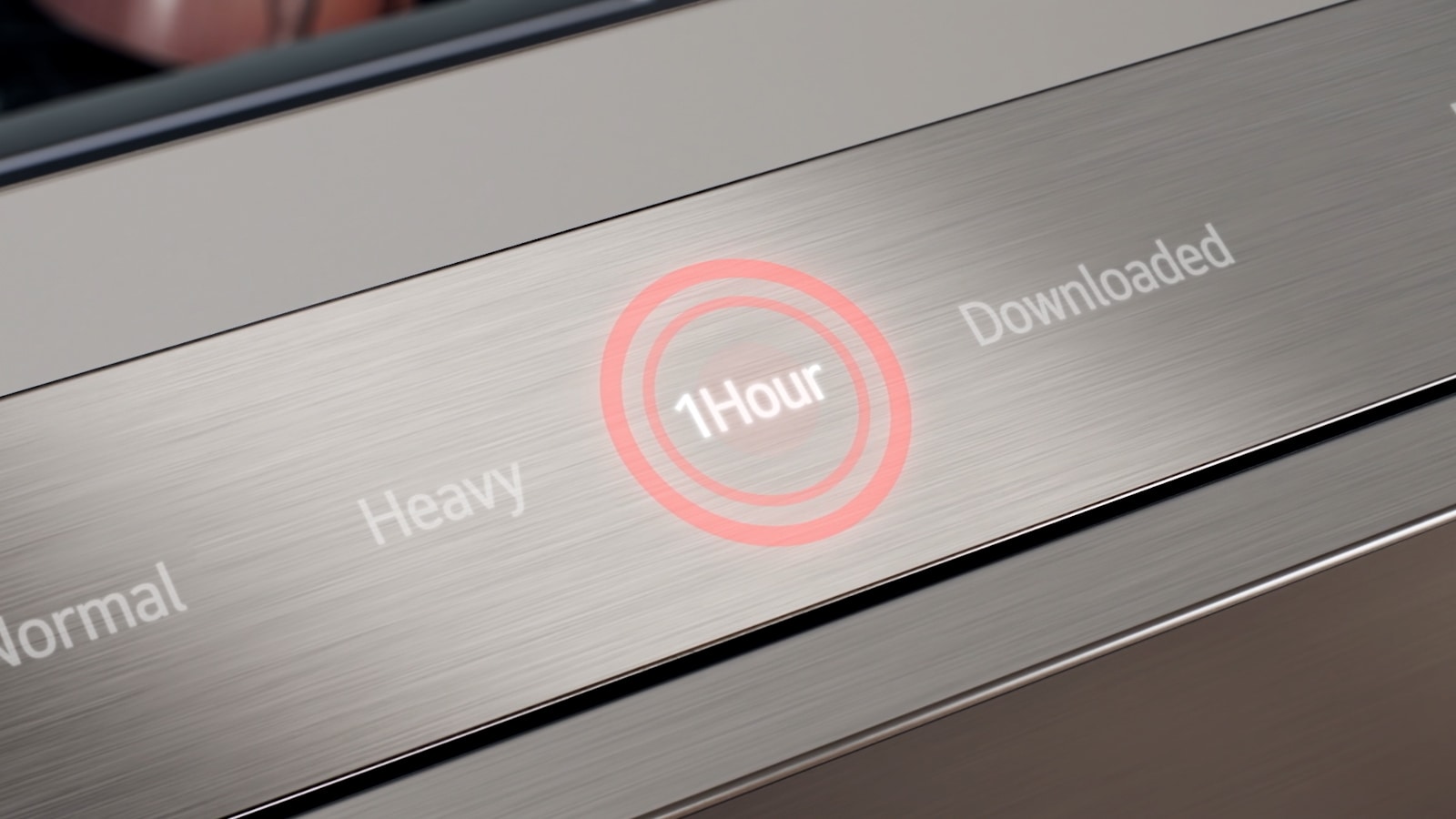 Inside view of dishwasher showing steam cleaning, followed by water spraying, and then hot air circulation